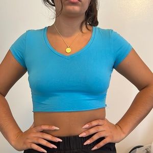 cute blue crop top